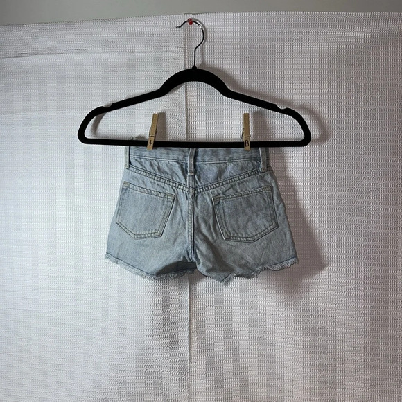 OLD NAVY Hi-Rise Light Denim Distressed Adjustable Waist Girls Shorts Size 6 - Picture 3 of 4